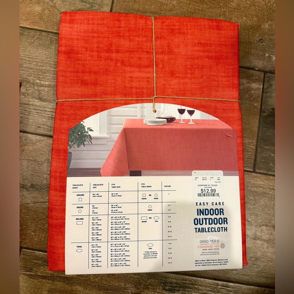 Tommy Bahama Indoor/Outdoor Tablecloth & Napkin Set - Bright Coral - NWT 🪸🧡 - Picture 5 of 5